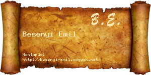 Besenyi Emil névjegykártya